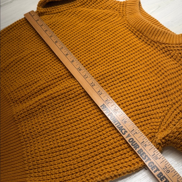 French Connection Luna Mozart Amber Waffle Knit 100% Cotton Sweater Sz M - Picture 6 of 16